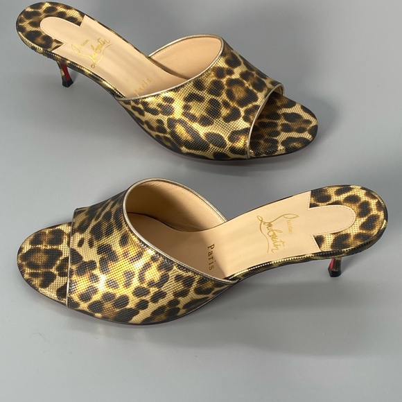 CHRISTIAN LOUBOUTIN East Leopard Print Slip-On Sandal - Picture 3 of 11